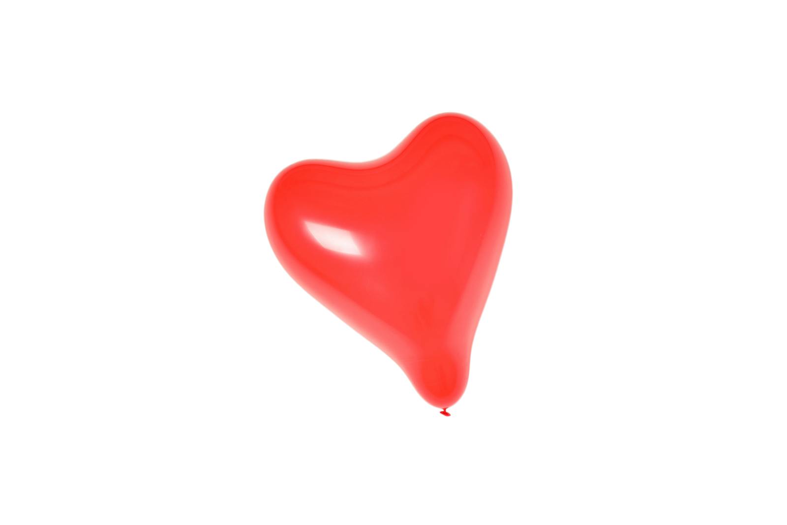 Bright red heart-shaped balloon isolated on white. Perfect for love-themed designs.